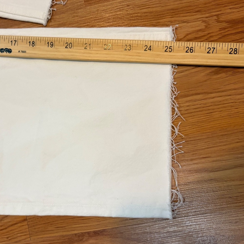 Madewell Crop Jeans Womens 26 White Low Slung Baggy Denim Raw Hem Button Fly NWT - Picture 8 of 9